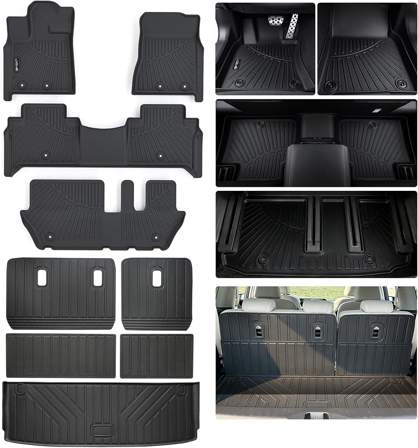 TPE Floor Mats Liner 3D All Weather For 2025-2026 Nissan Armada / Infiniti QX80