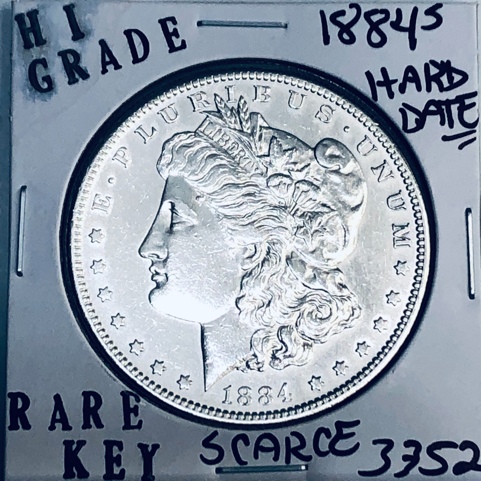 1884 S  MORGAN SILVER DOLLAR HI GRADE GENUINE U.S. MINT RARE KEY COIN 3352