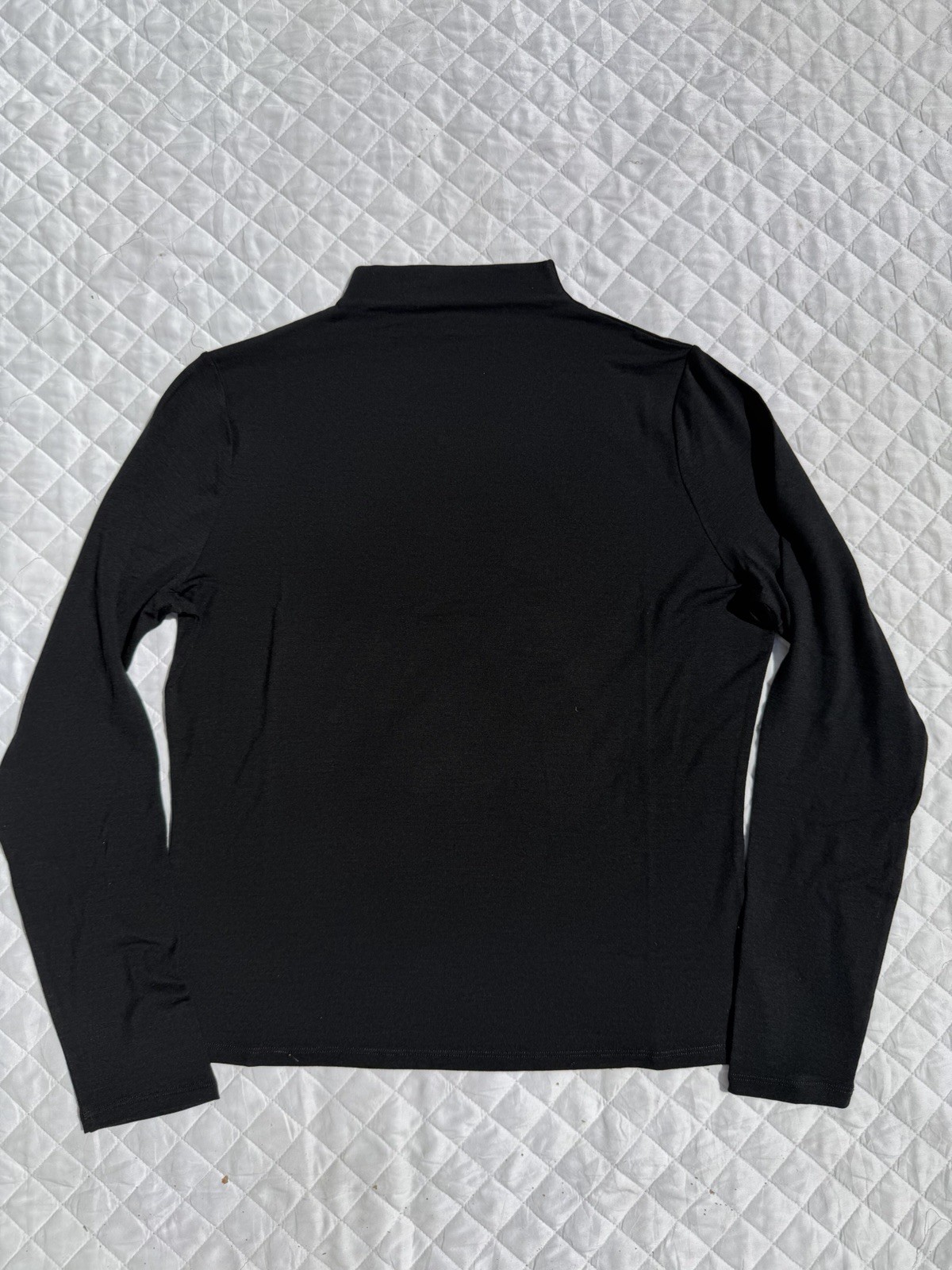 Clean Soft Unbound Merino Black Mock Neck Long Sleeve Top Womens Size Large