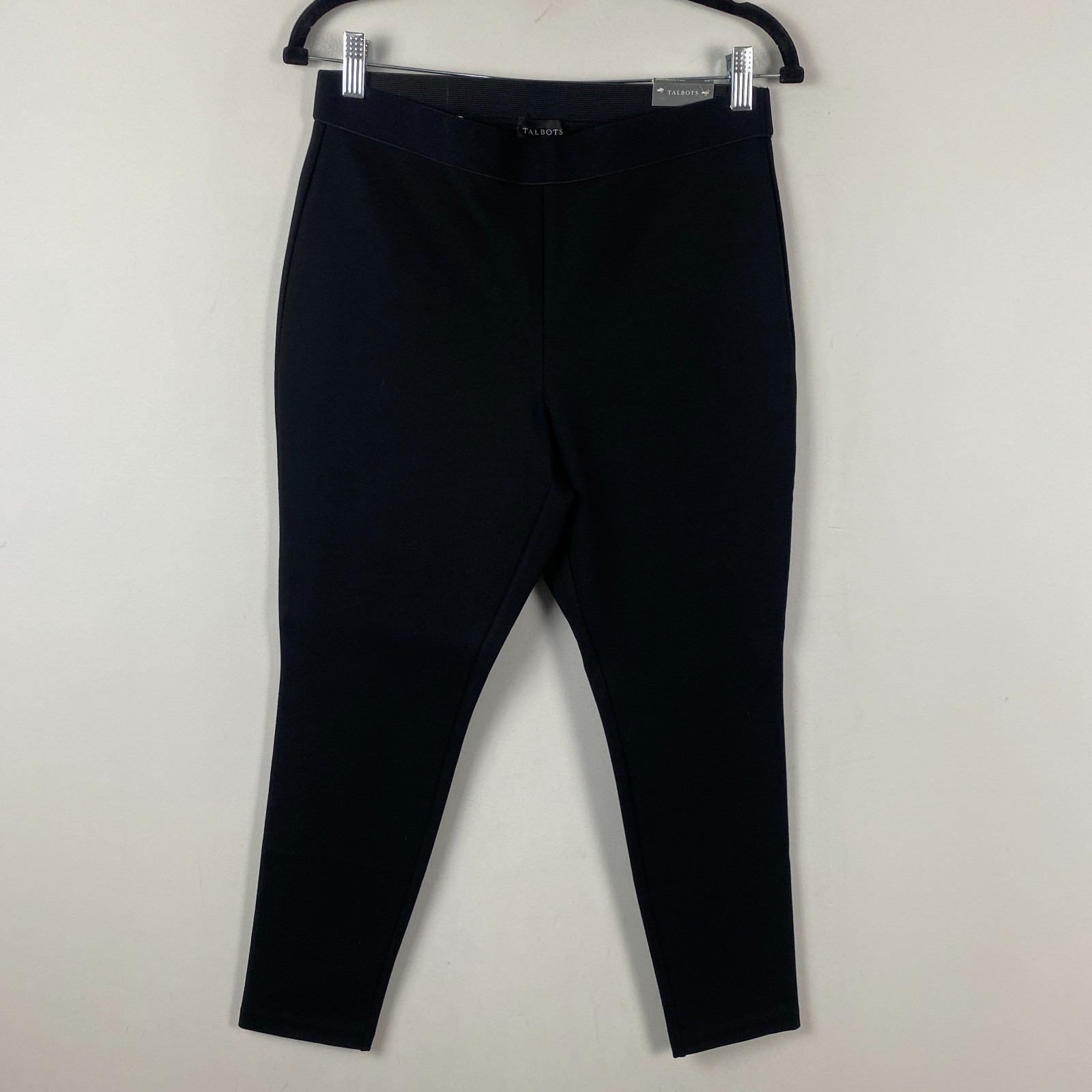 Talbots Soho Ankle Skinny Pants Size 10P Black Pull On Stretch High Waist