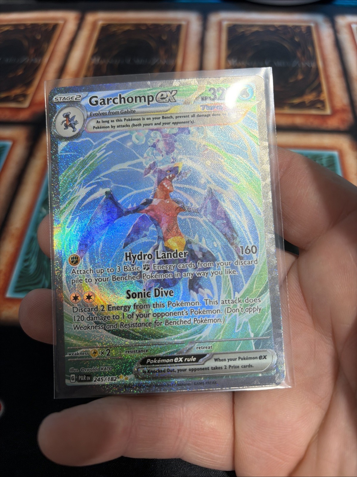 Garchomp EX Holo 245/182 Sv04: Paradox Rift Pokemon TCG NM SIR