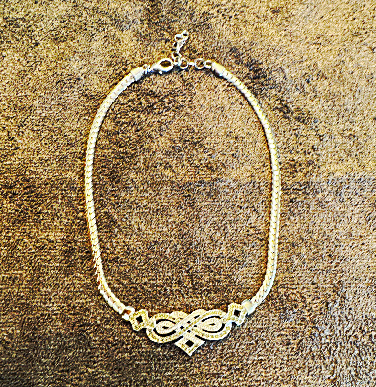 VINTAGE BURBERRY Signed Silver toned statement Necklace VINTAGE BURBERRY Signed Silver toned statement Necklace