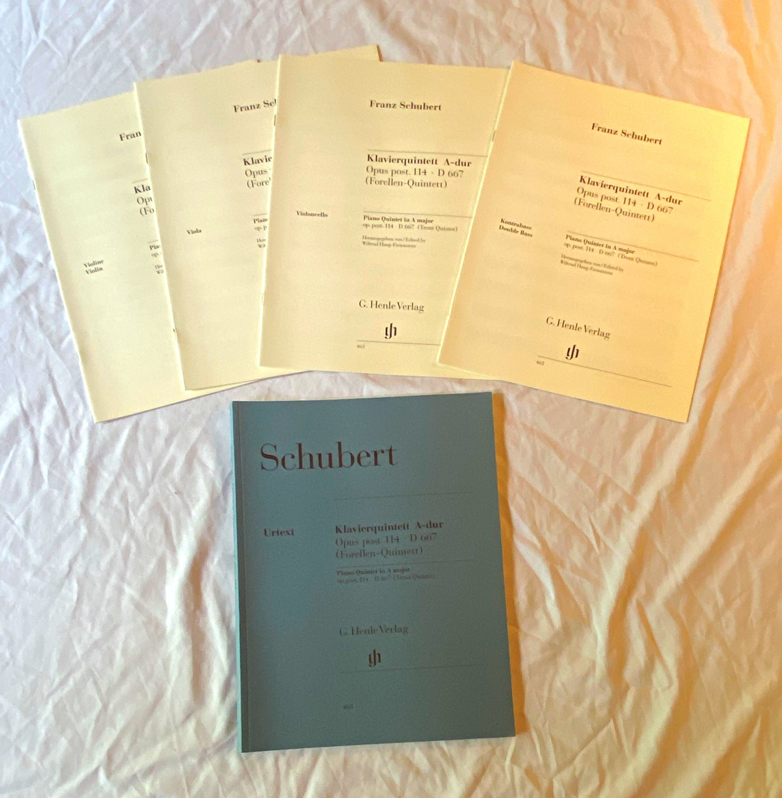 G. Henle Verlag Schubert Forellen Quintet D 667 Urtext Score & Parts HN 463 NEW G. Henle Verlag Schubert Forellen Quintet D 667 Urtext Score & Parts HN 463 NEW
