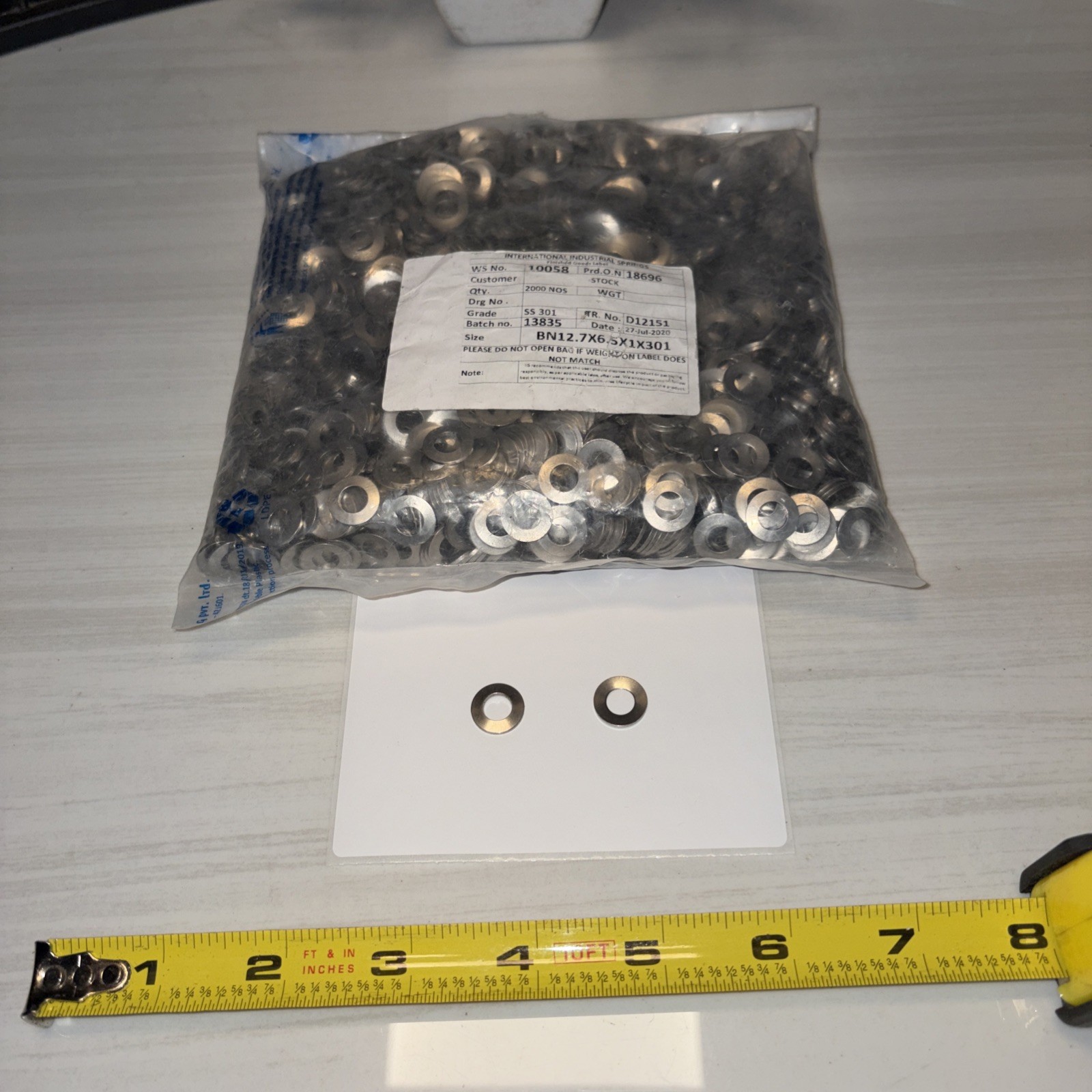 2,000 QTY BULK- Washers Conical Spring 301 Stainless Steel 73209090