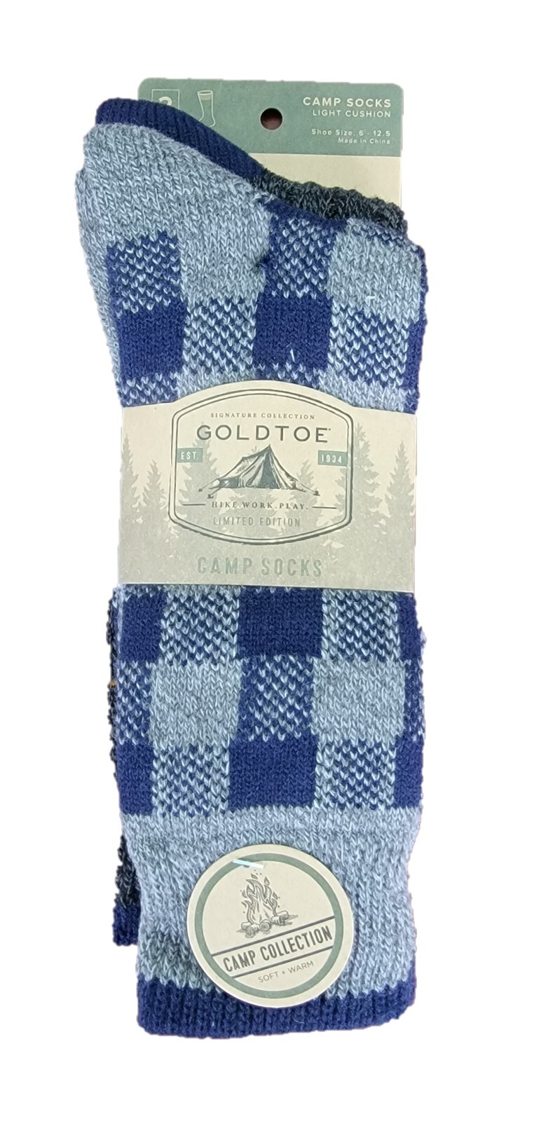 GOLDTOE Signature 2PK Men\'s Crew Socks Limited Edition Camp Socks, Size 6-12.5