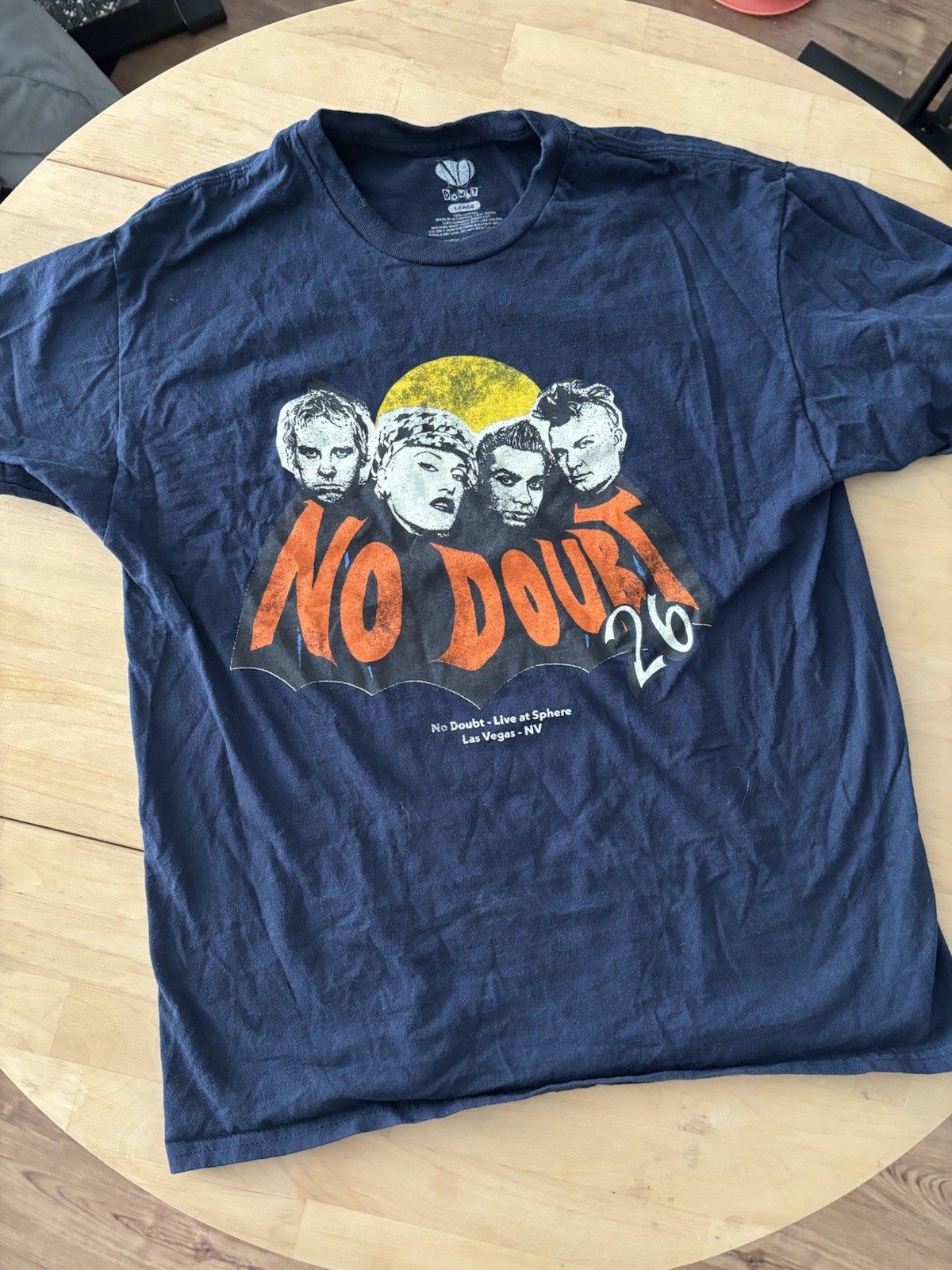 No Doubt 2026 Tour Graphic T-Shirt Large Blue Live at Sphere Las Vegas NV LG