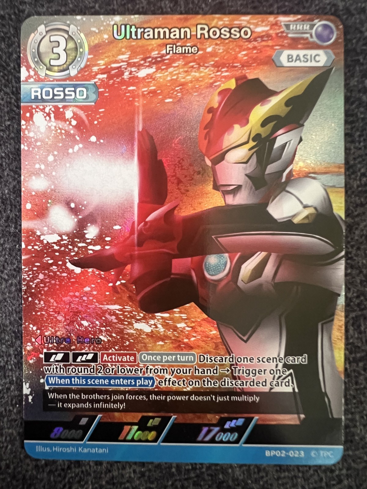 Ultraman Rosso Flame BP02-023 RRR Ultraman Card Game NM