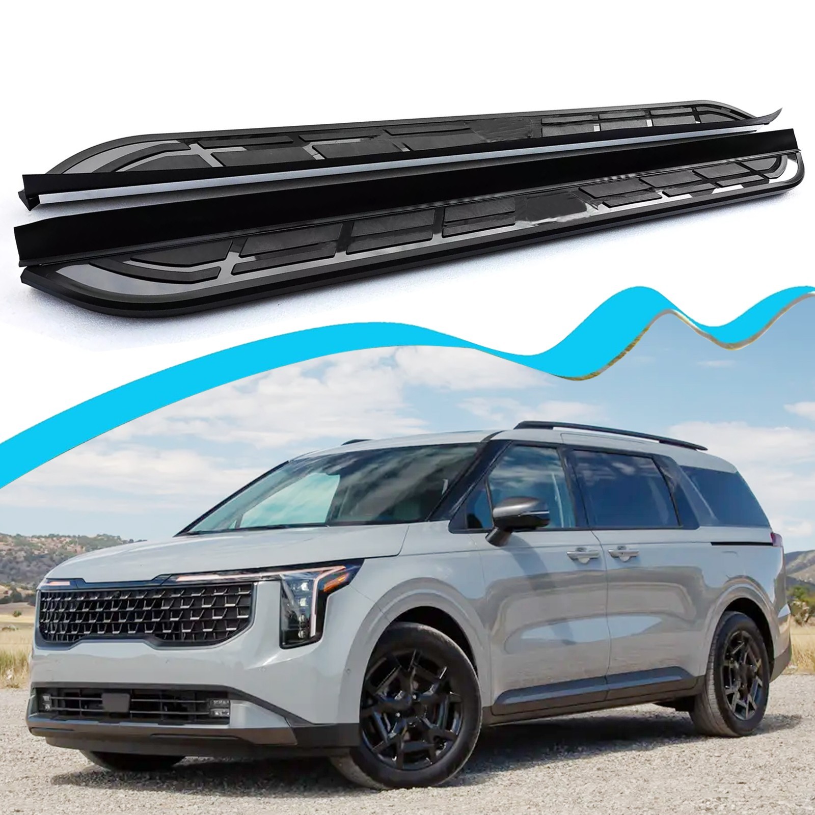 Alu Running Board Fits for Kia Carnival 2022-2025 2026 Side Step Pedal Nerf Bars Alu Running Board Fits for Kia Carnival 2022-2025 2026 Side Step Pedal Nerf Bars