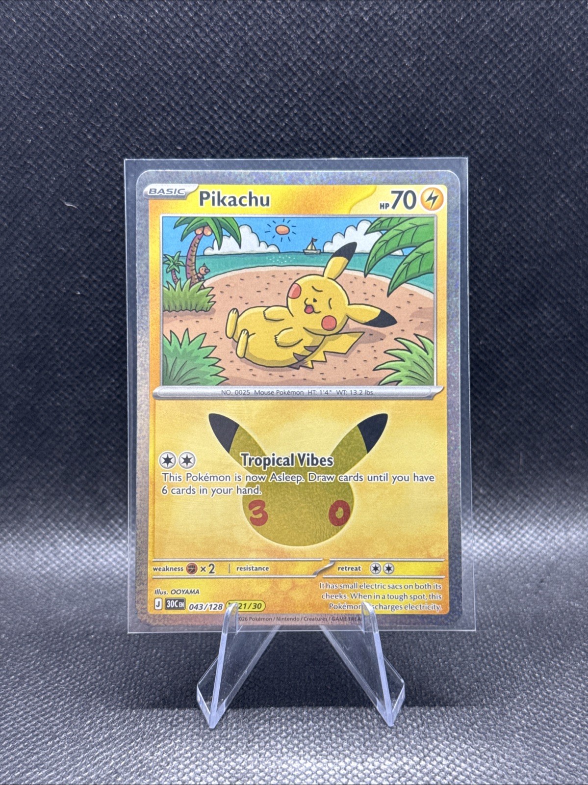 Pikachu 043/128 Me: 30th Celebration Holo Pikachu 043/128 Me: 30th Celebration Holo