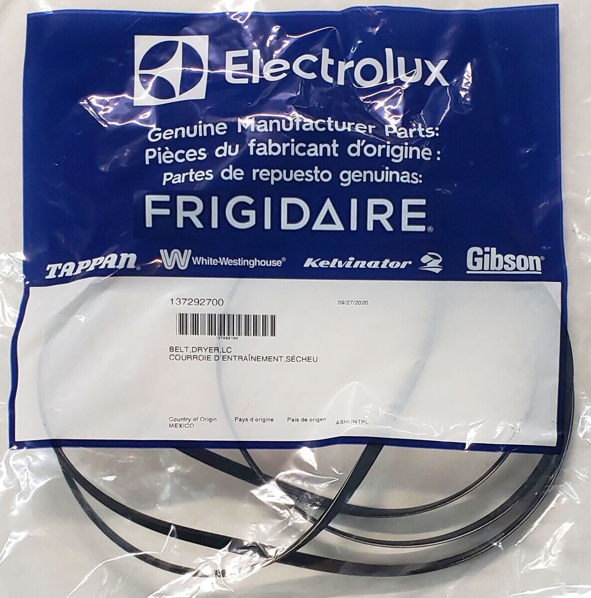 137292700 Genuine OEM Frigidaire Dryer Drum Belt