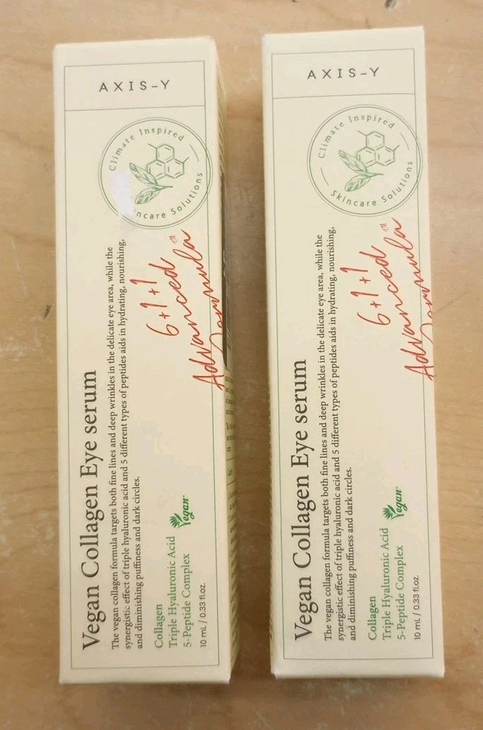 2 Pack, AXIS-Y Vegan Collagen Eye Serum,0.33 fl OZ, EXP 2028 2 Pack, AXIS-Y Vegan Collagen Eye Serum,0.33 fl OZ, EXP 2028