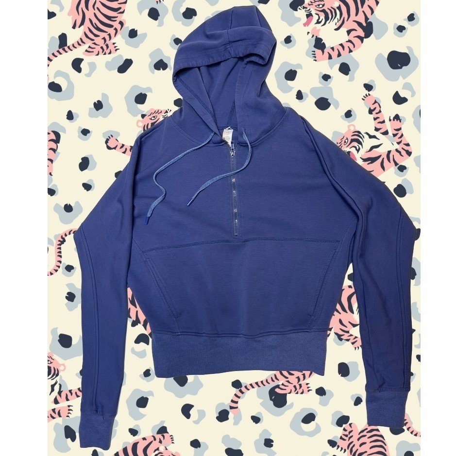 Lululemon Scuba Half Zip Hoodie Blue Sweatshirt Size Small