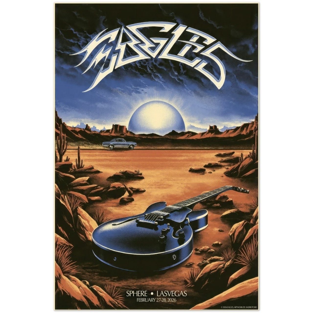 Eagles Sphere Las Vegas February 27–28 2026 Live Concert Poster