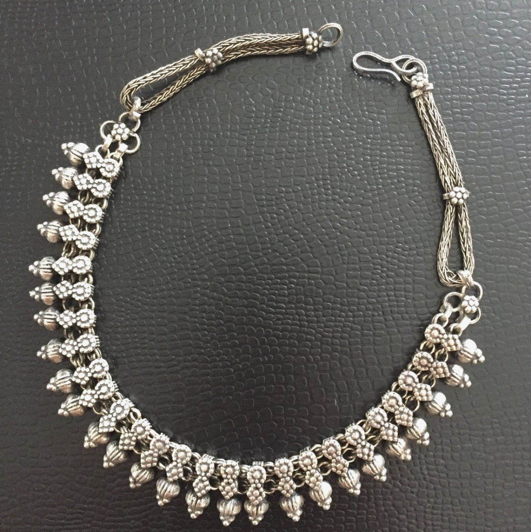 Vintage Rajasthani Tribal Silver Choker Necklace | Handcrafted Woven Wire | 60g Vintage Rajasthani Tribal Silver Choker Necklace | Handcrafted Woven Wire | 60g