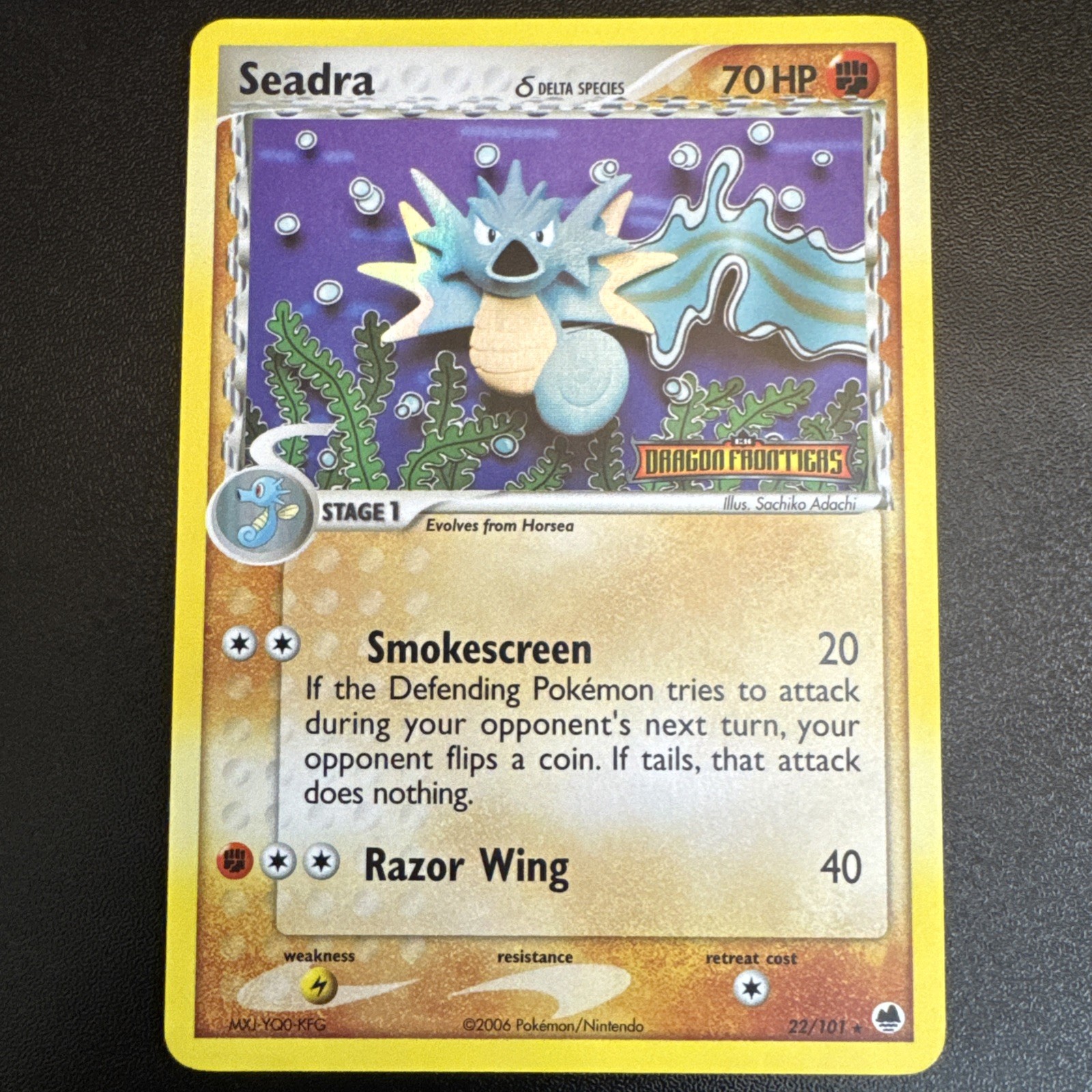 Pokemon TCG Seadra (Delta Species) 22/101 EX Dragon Frontiers Reverse Holo LP Pokemon TCG Seadra (Delta Species) 22/101 EX Dragon Frontiers Reverse Holo LP