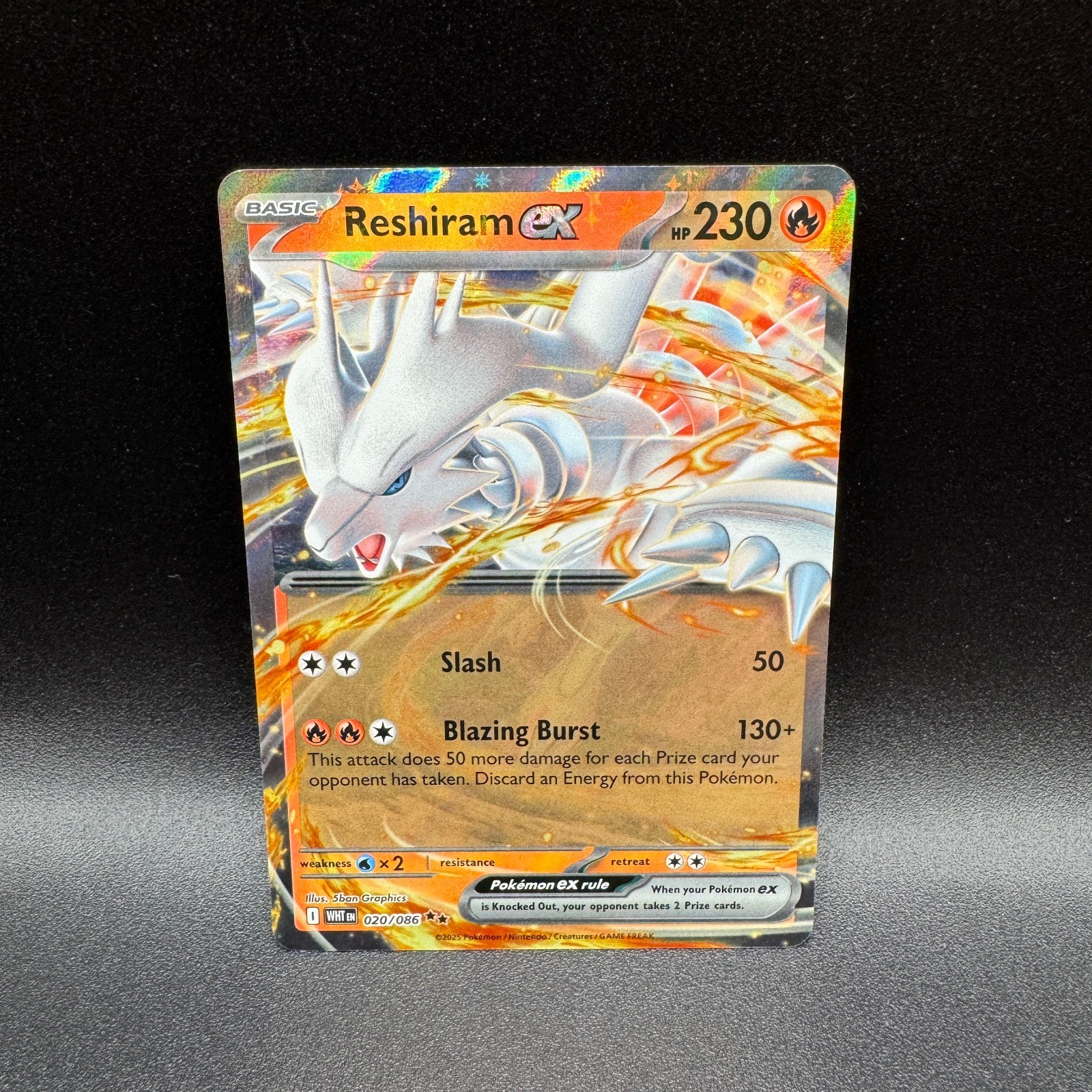 Reshiram ex 020/086 Holo Ultra Rare White Flare Pokemon Near Mint