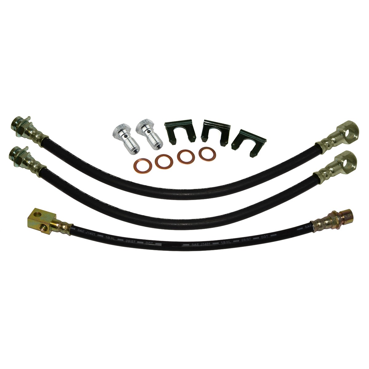 Brake Hose Kit Rubber With Clips And Hardware 1974-75 Camaro Firebird + Others