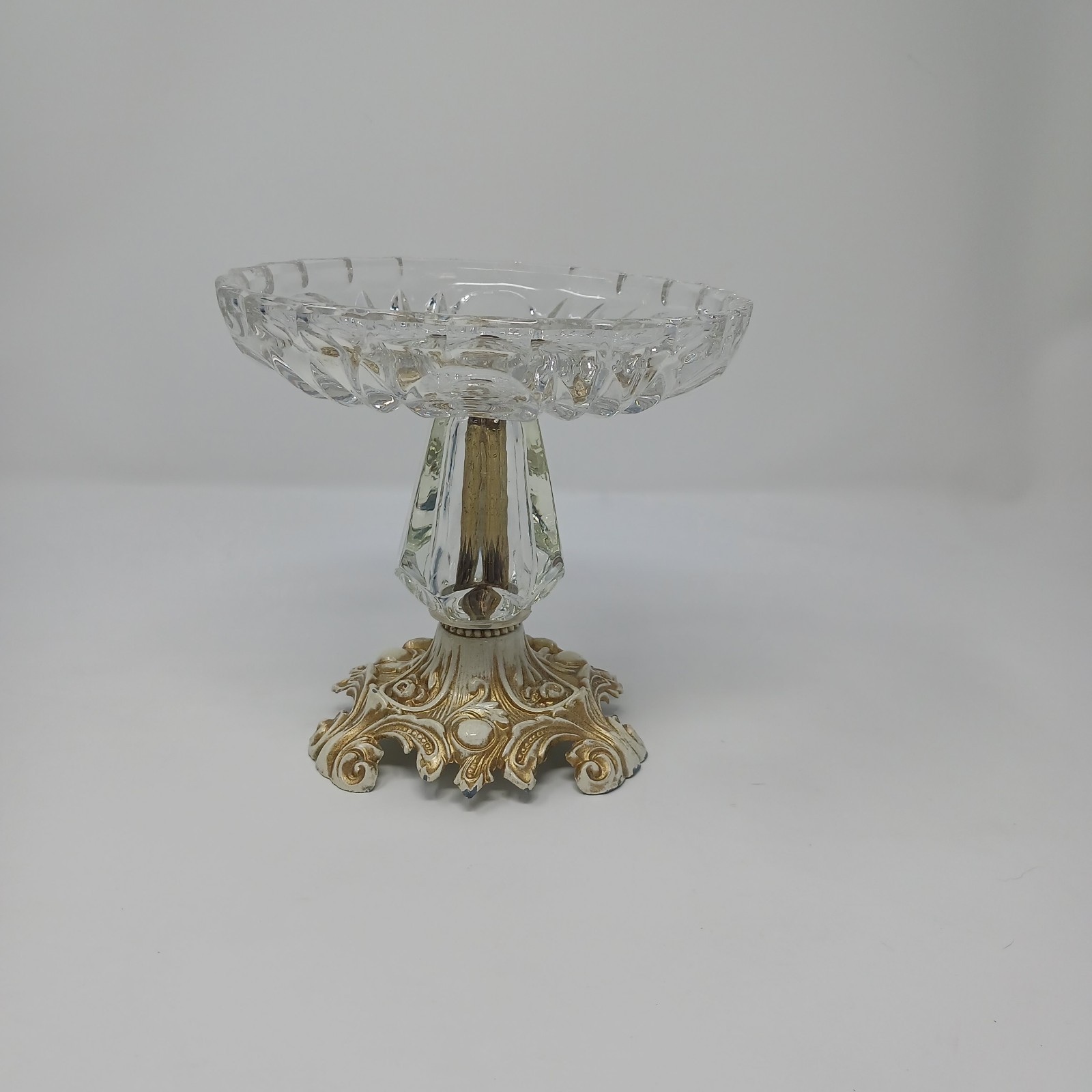 Vintage L&L WMC 1973 Hollywood Regency Pedestal Candy Dish Model 9320 Ornate...
