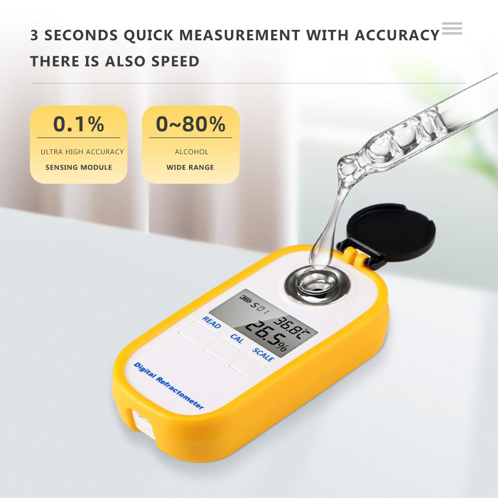Portable Digital Alcohol Meter 0-80 Degree Pure Alcohol Tester Measuring Tools