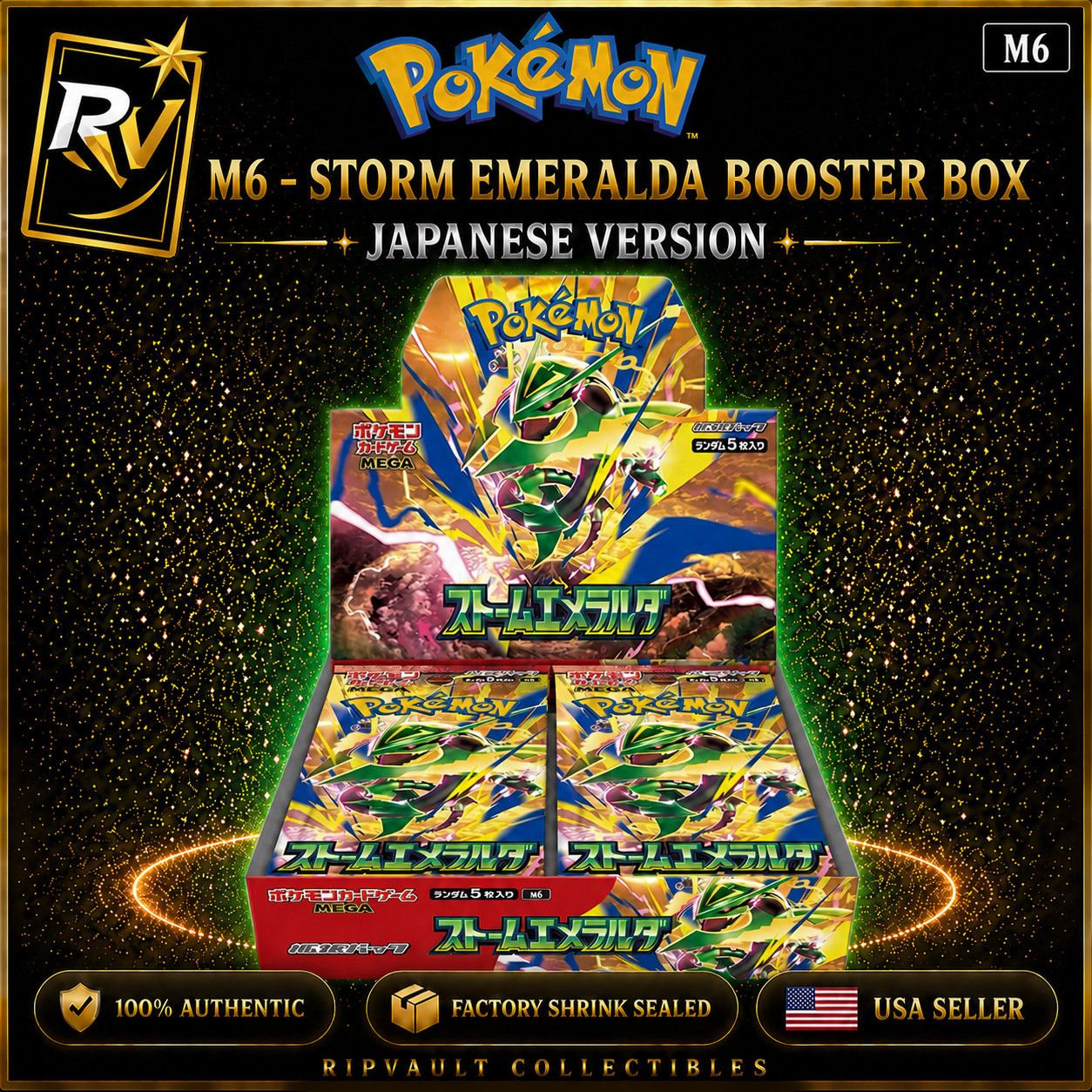 【USA SELLER】SEALED Pokemon M6 Storm Emeralda (Delta Reign) Booster Box Japanese
