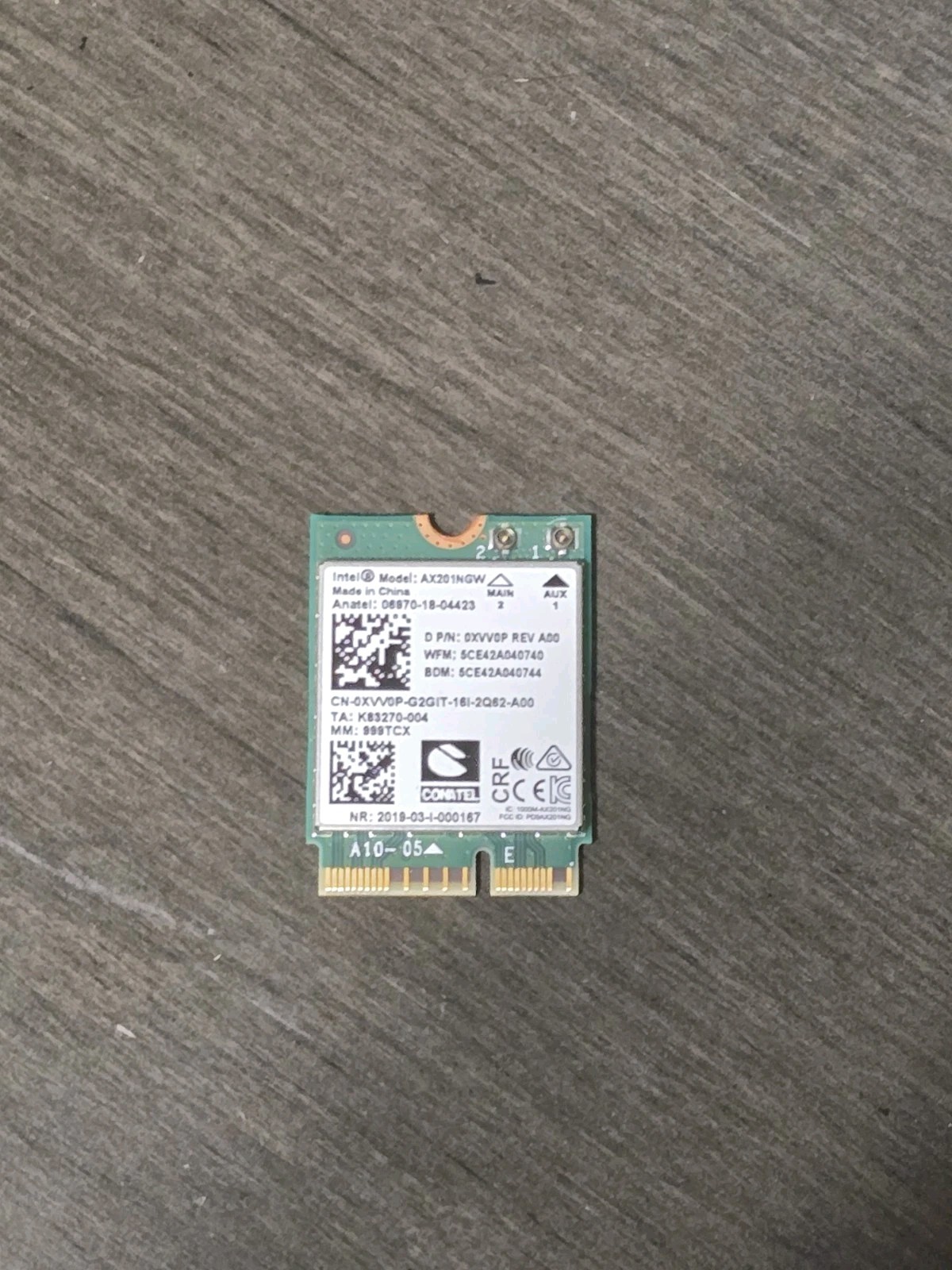 Lot Of 10 Intel AX201NGW WiFi 6 Bluetooth M.2 Wireless Card Dell 0XVV0P XVV0P Lot Of 10 Intel AX201NGW WiFi 6 Bluetooth M.2 Wireless Card Dell 0XVV0P XVV0P