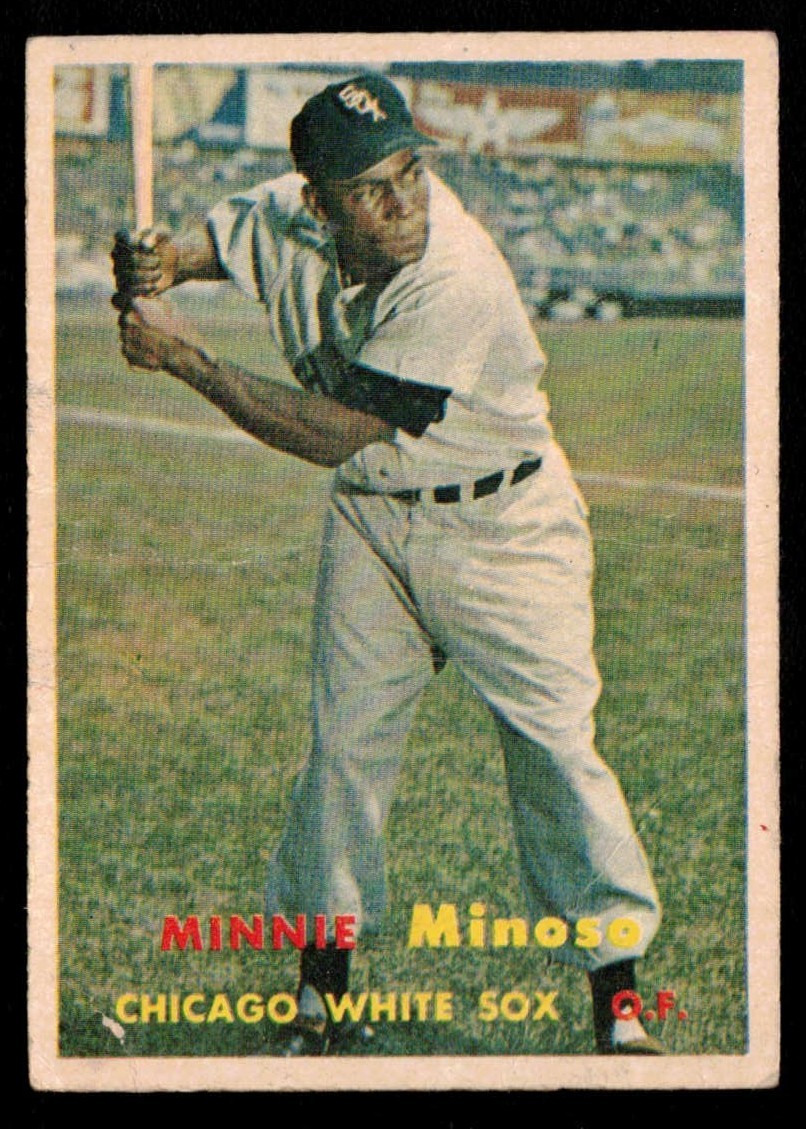 1957 Topps Baseball Minnie Minoso Card #138 - Chicago White Sox - Creases