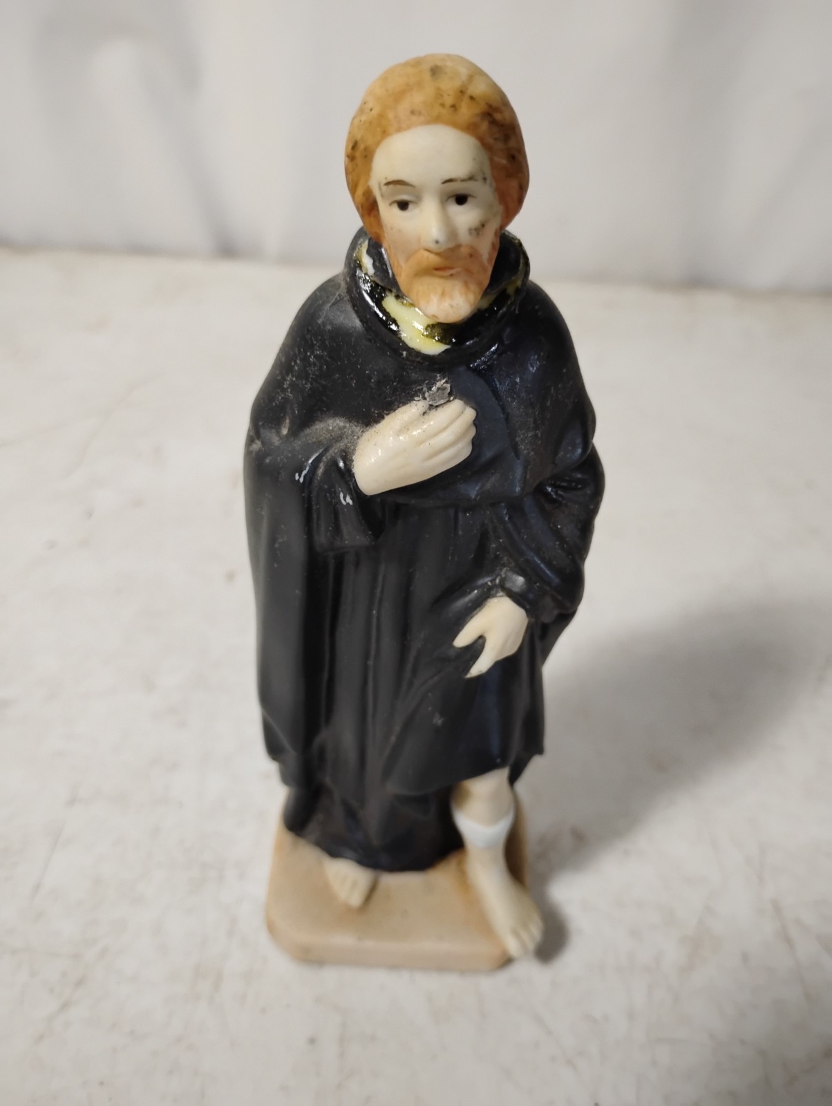 Vintage Saint Peregrine Laziosi Hand-Painted Statue Patron Saint Of Healing Vintage Saint Peregrine Laziosi Hand-Painted Statue Patron Saint Of Healing