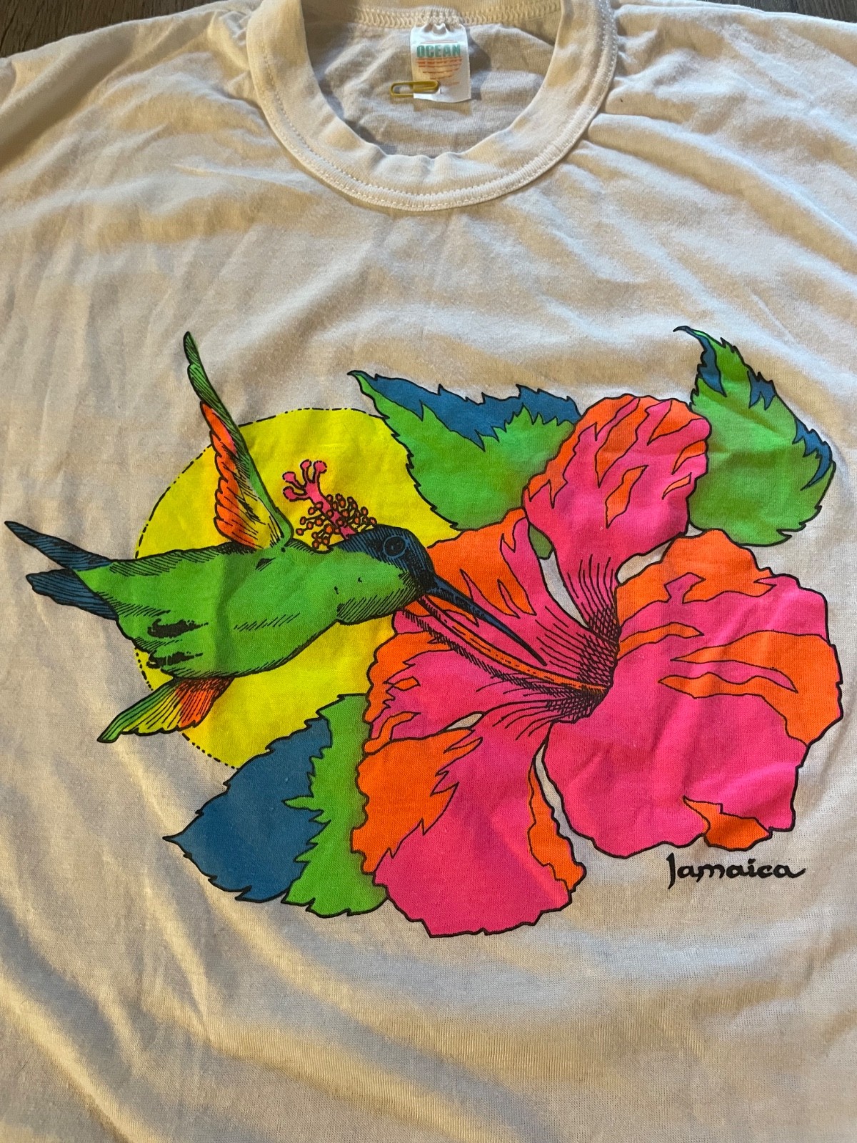 vintage single stitch t shirt 70s 80s 90s Bahamas Jamaica humming bird flowers L vintage single stitch t shirt 70s 80s 90s Bahamas Jamaica humming bird flowers L