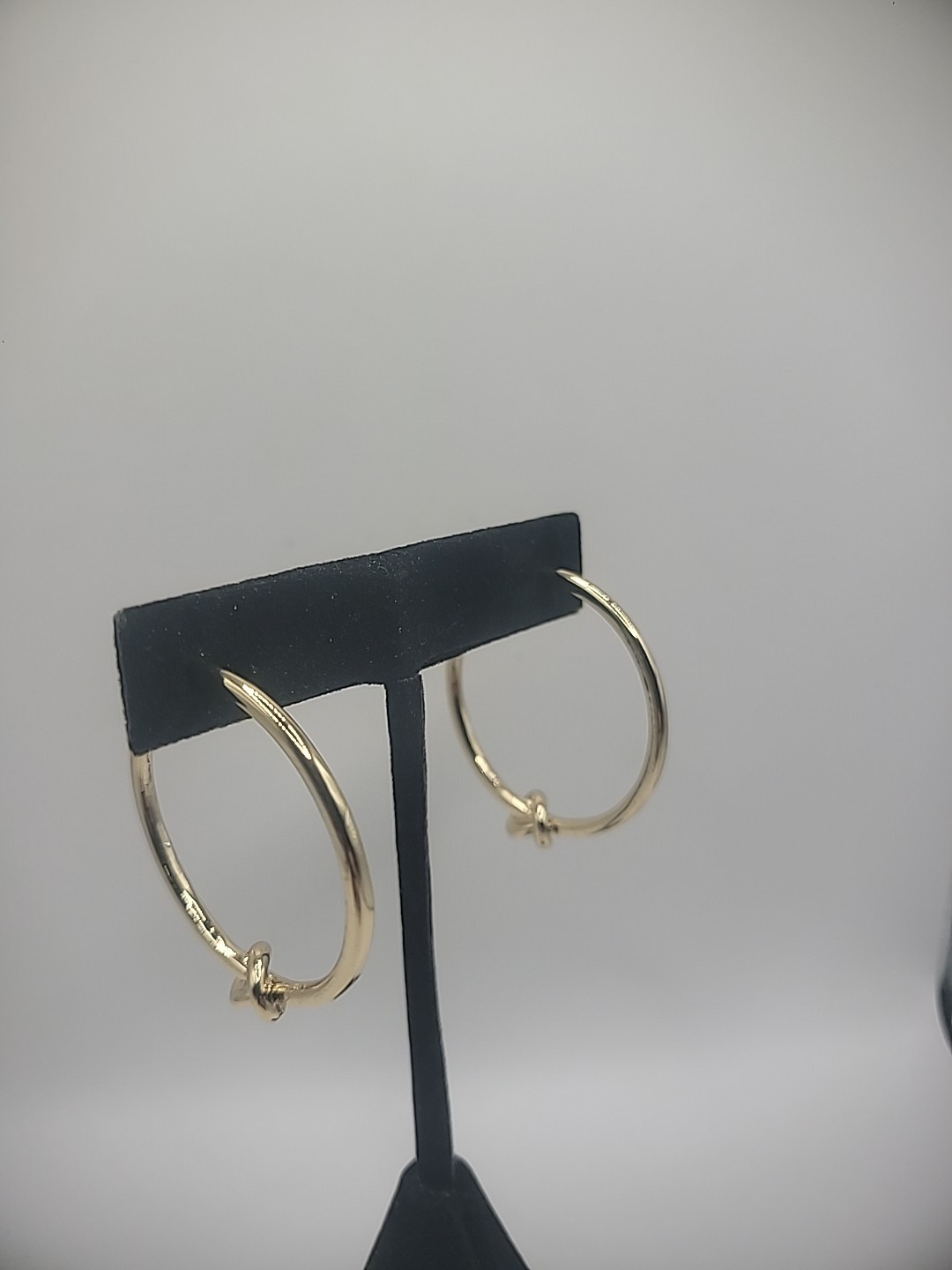 New  JJ Earrings Pierced Hoops Gold Tone Knotted Nickel Free Jewelry Costume