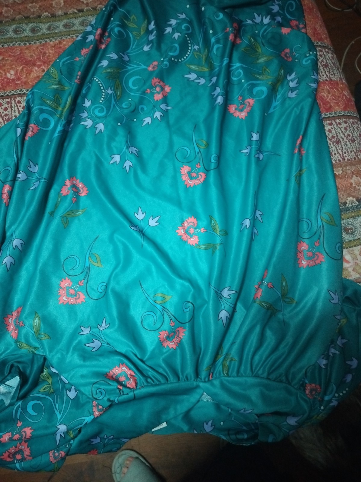 Anthony Richards Sweetheart Neck Lounger Teal Floral Dress/Nightgown 3x NEW Anthony Richards Sweetheart Neck Lounger Teal Floral Dress/Nightgown 3x NEW