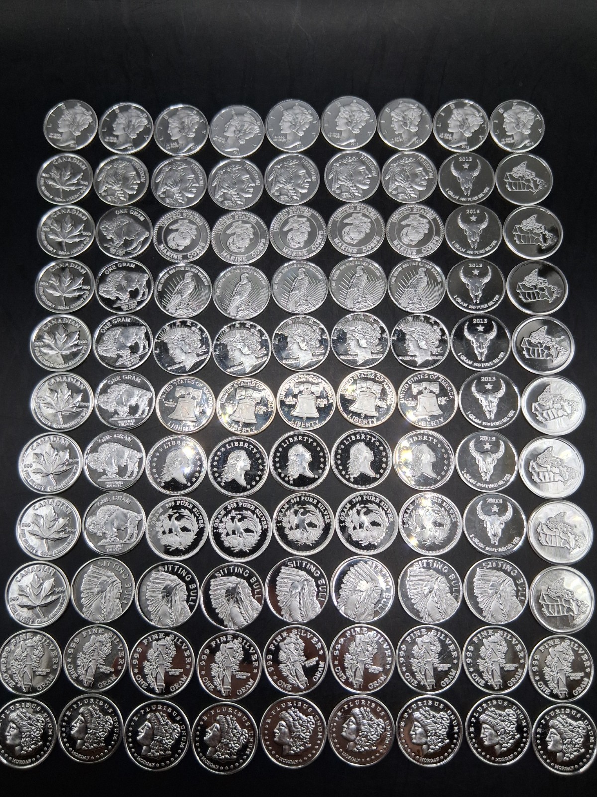 Lot 100 x Pure .999 Fine Silver Rounds Premium New Bullion Estate Coin Design 🔥
