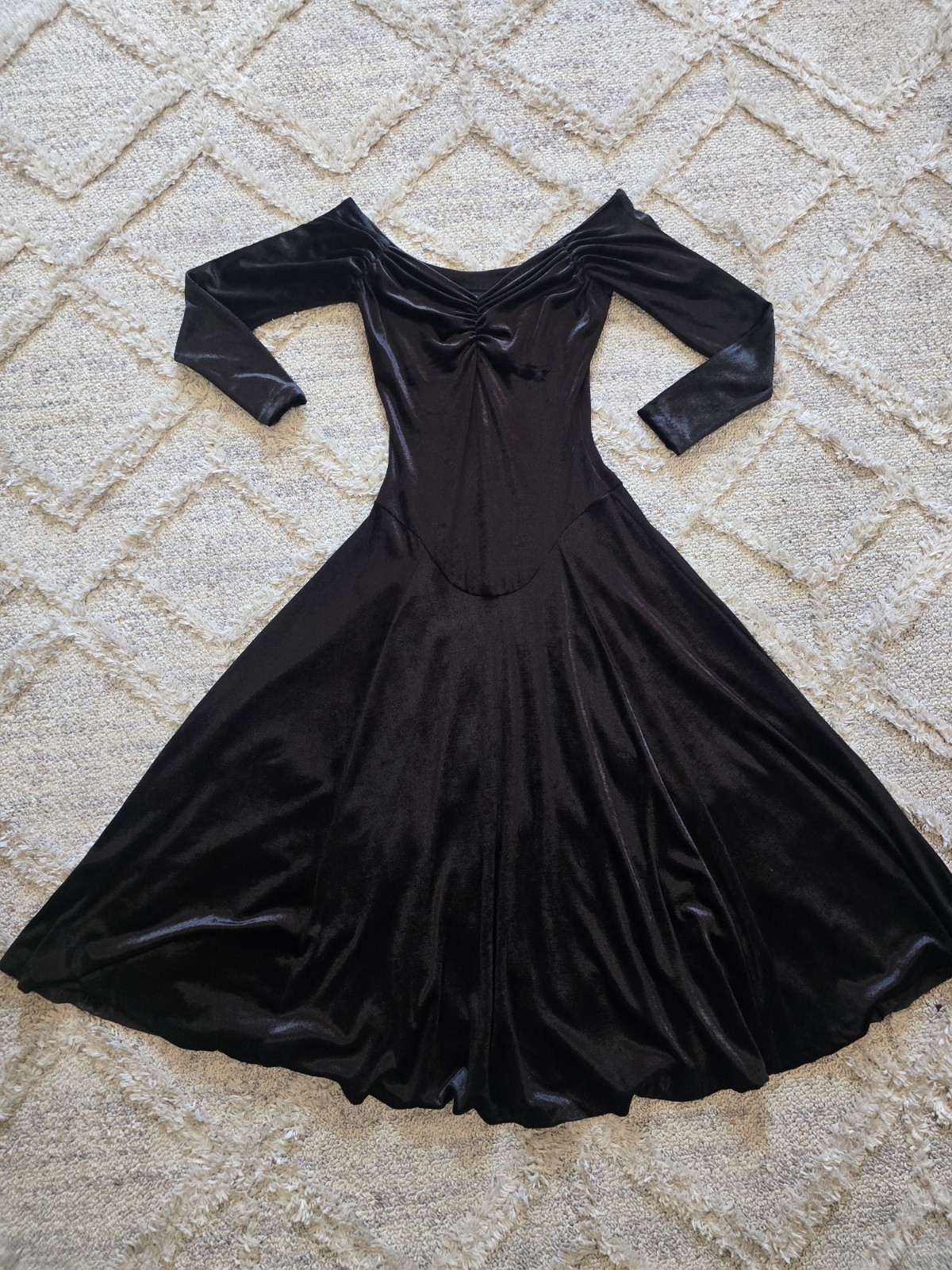 Rare Archival 80s Betsey Johnson Punk Face Label Black Velvet Midi Dress Size L