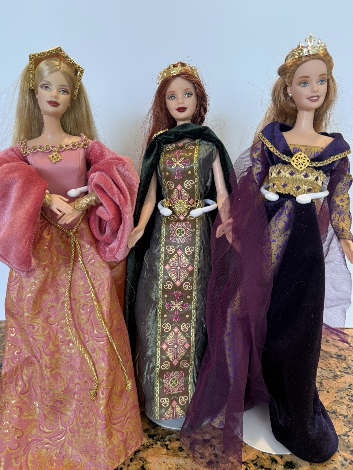 Lot of 3 Princess Barbie Dolls England French Court Ireland EUC