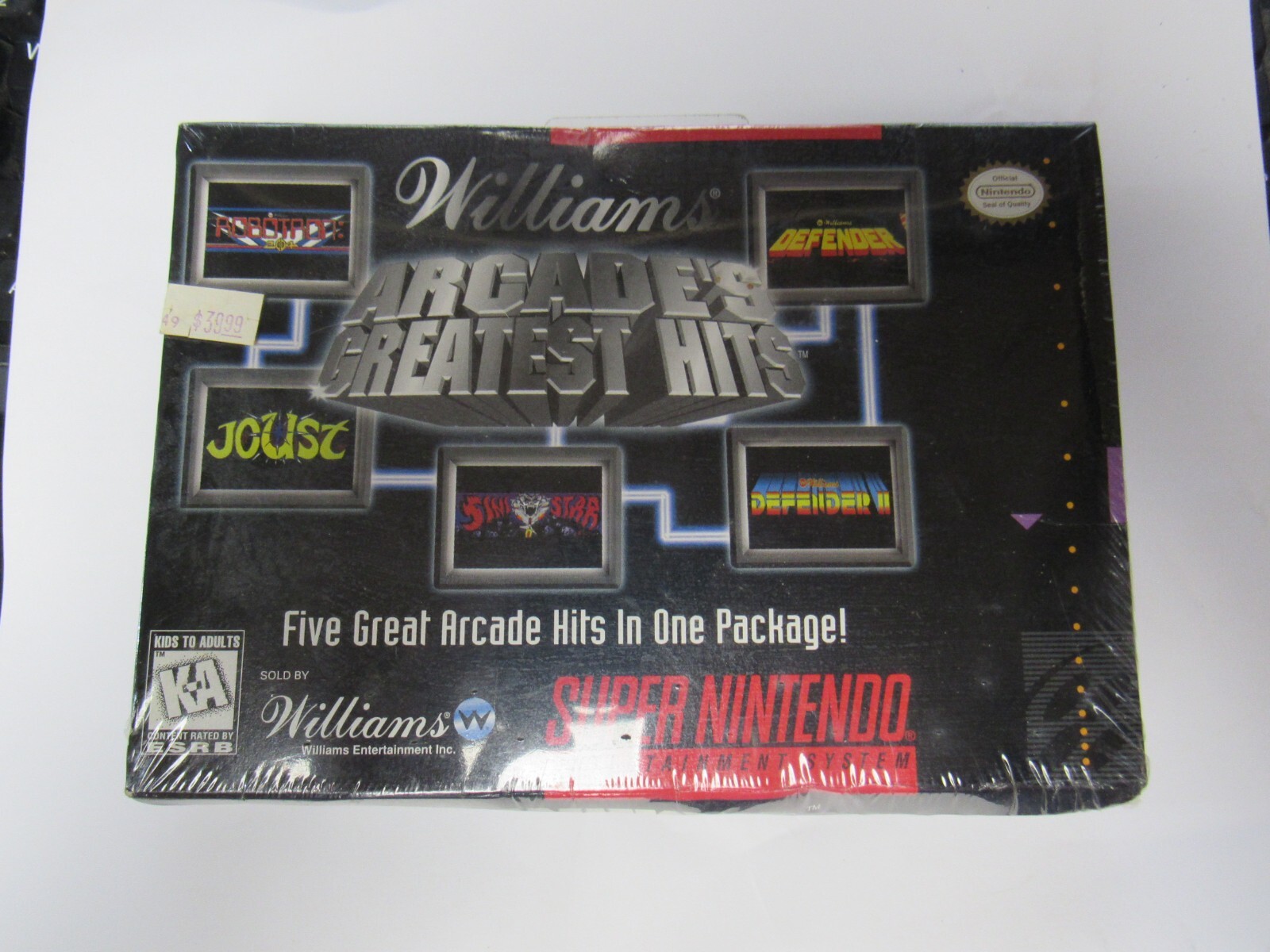 Super Nintendo SNES Williams Arcade\'s Greatest Hits FACTORY SEALED A88K