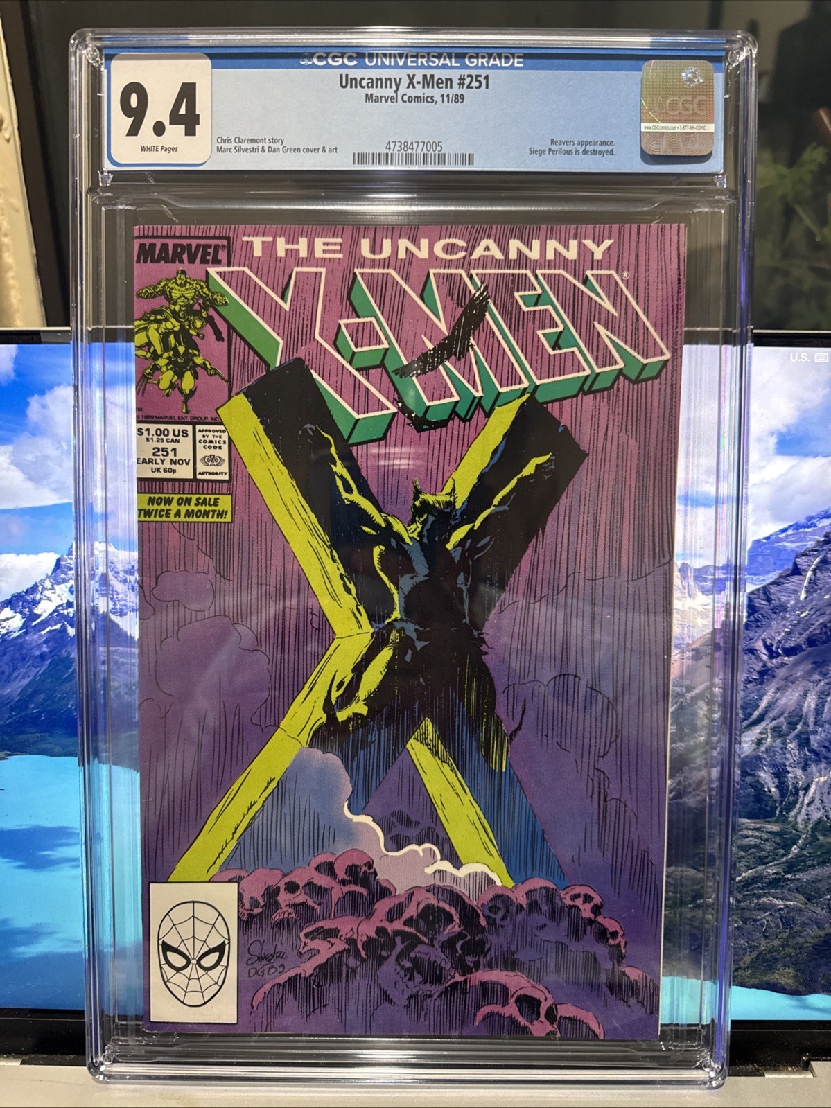UNCANNY X-MEN #251 (MARVEL COMICS, 1989) CGC GRADED 9.4 ~ WHITE PAGES CLAREMONT UNCANNY X-MEN #251 (MARVEL COMICS, 1989) CGC GRADED 9.4 ~ WHITE PAGES CLAREMONT