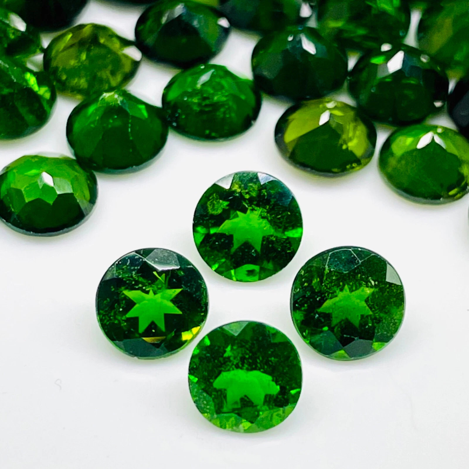 50 Ct 10 Pcs Natural GIE Certified Green Emerald Round Cut Loose Gemstone Lot