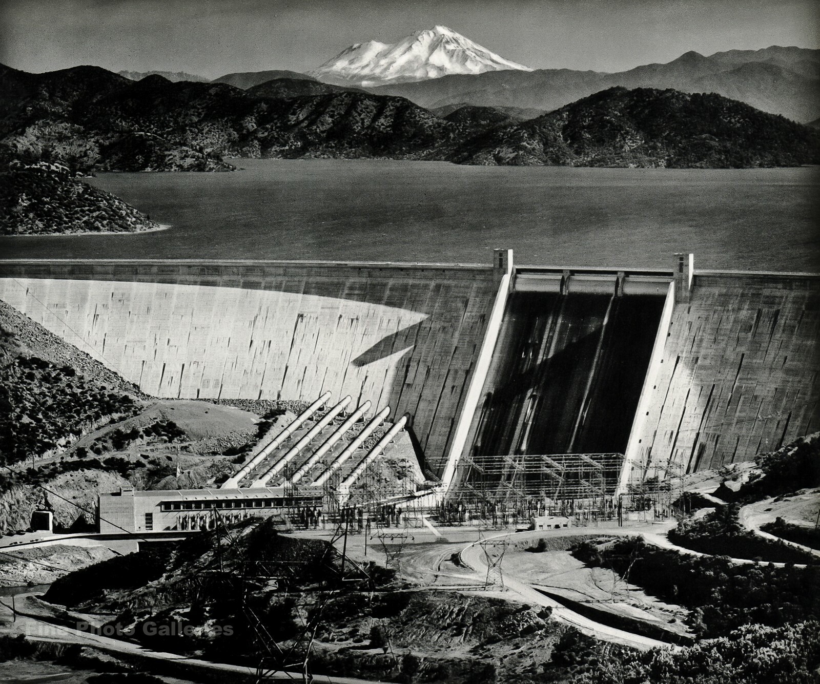 1958 Vintage ANSEL ADAMS Water Dam California Landscape Photo Gravure Art 11x14