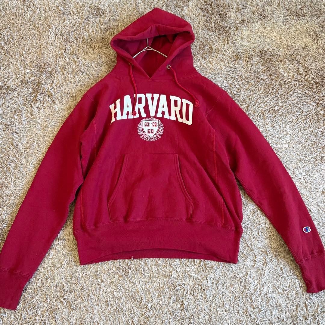 Champion Reverse Weave Harvard Hoodie L Made in USA Red C5-U101