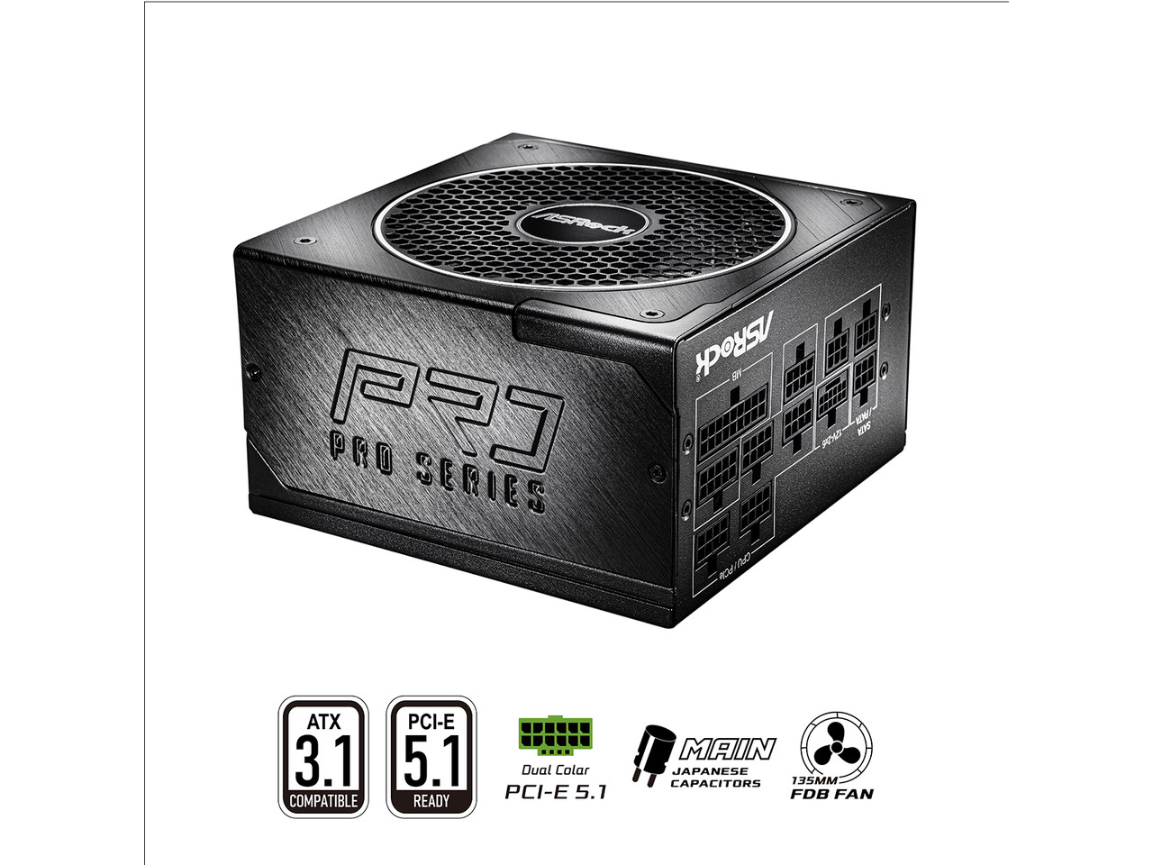 ASRock PRO PRO-M850G 850 W ATX 3.1 80 PLUS GOLD Certified Power Supplies