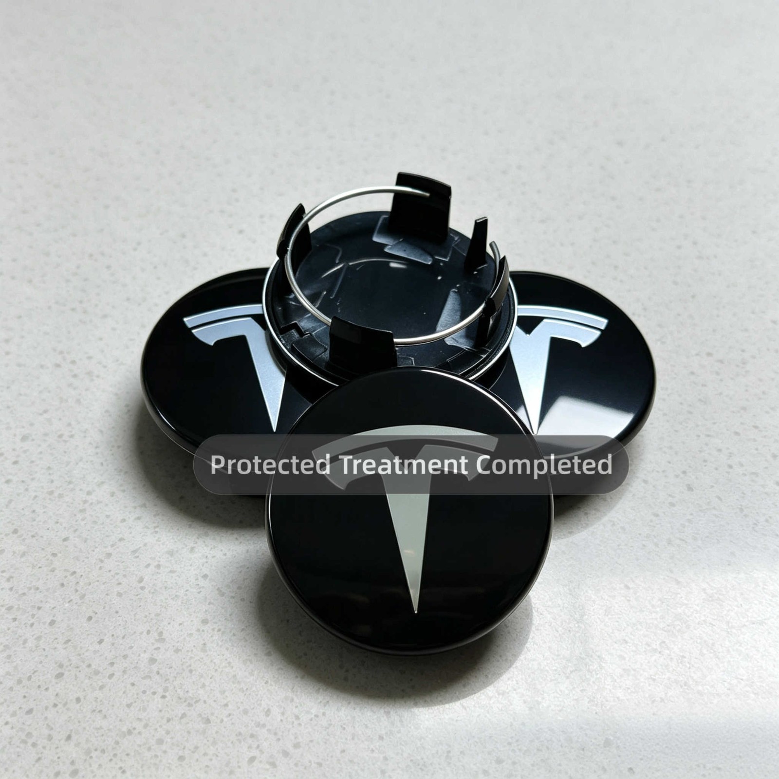 4PCS 56mm/2.2in White/Black Wheel Center Caps for Tesla Model 3/S/X/Y
