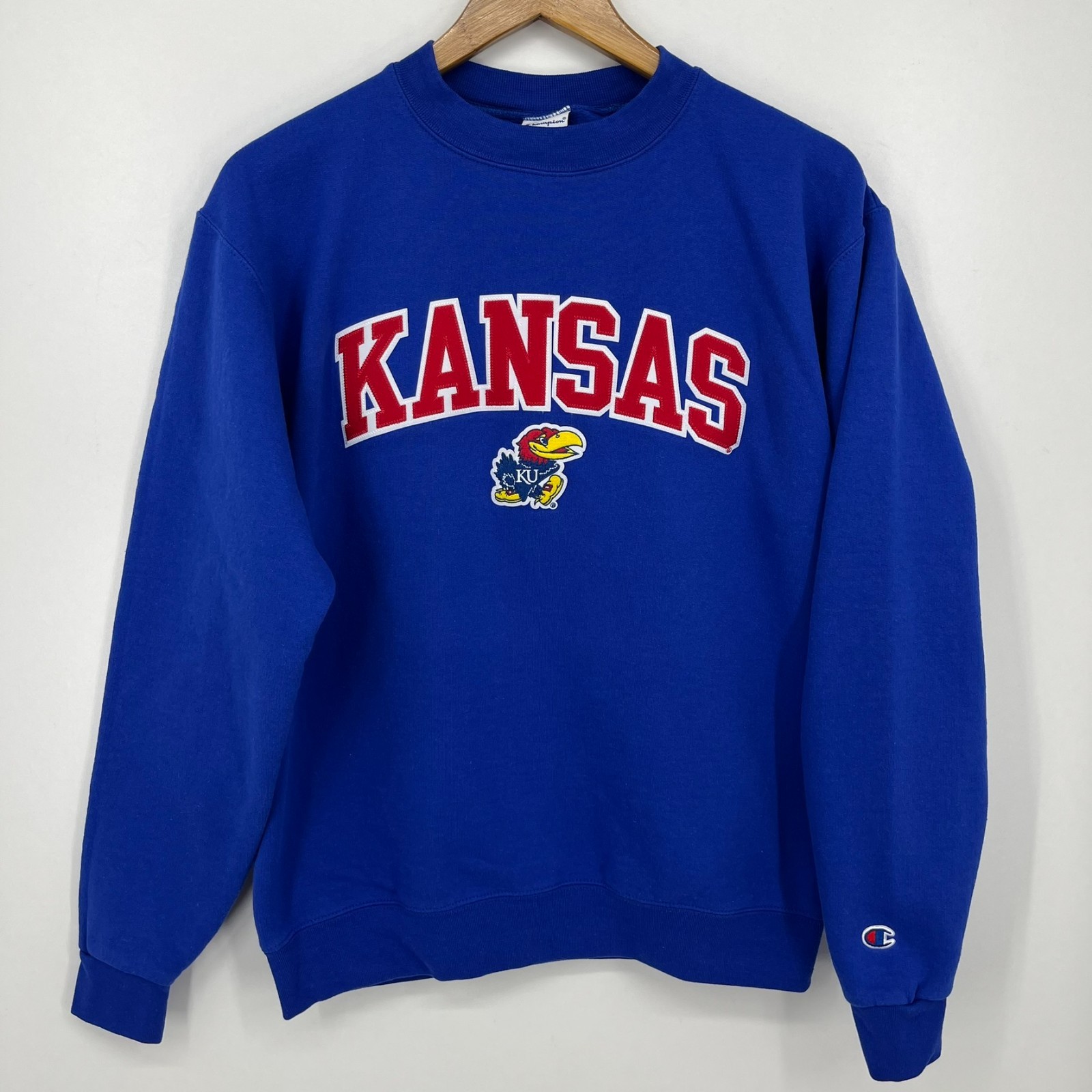 Champion Kansas Jayhawks Crew Neck Sweatshirt Men\'s Size M Blue NCAA Champion Kansas Jayhawks Crew Neck Sweatshirt Men\'s Size M Blue NCAA