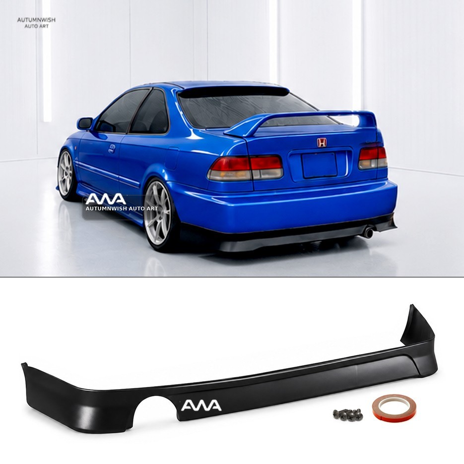 Fits 99-00 Honda Civic 2DR 4DR JDM Polyurethane Rear Bumper Lip Diffuser