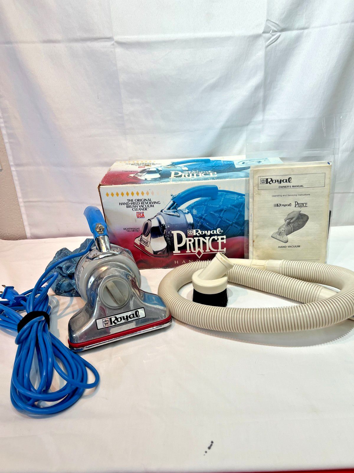 Vintage Royal Prince Model 501 Handheld Vacuum With Box & Attachments WORKS Vintage Royal Prince Model 501 Handheld Vacuum With Box & Attachments WORKS