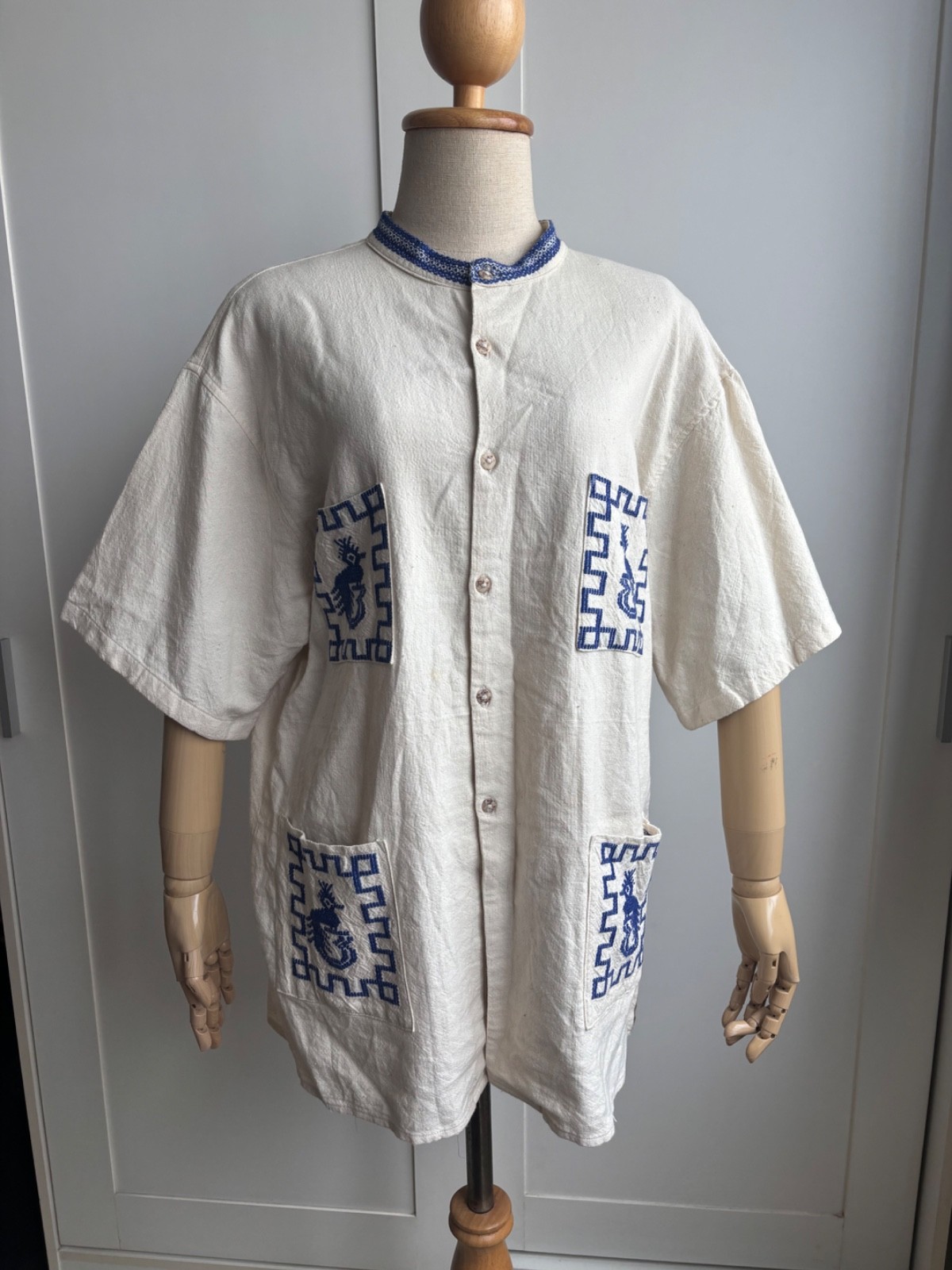 Vintage Guatemala Quetzal Hand Embroidered Cotton Shirt Vintage Guatemala Quetzal Hand Embroidered Cotton Shirt