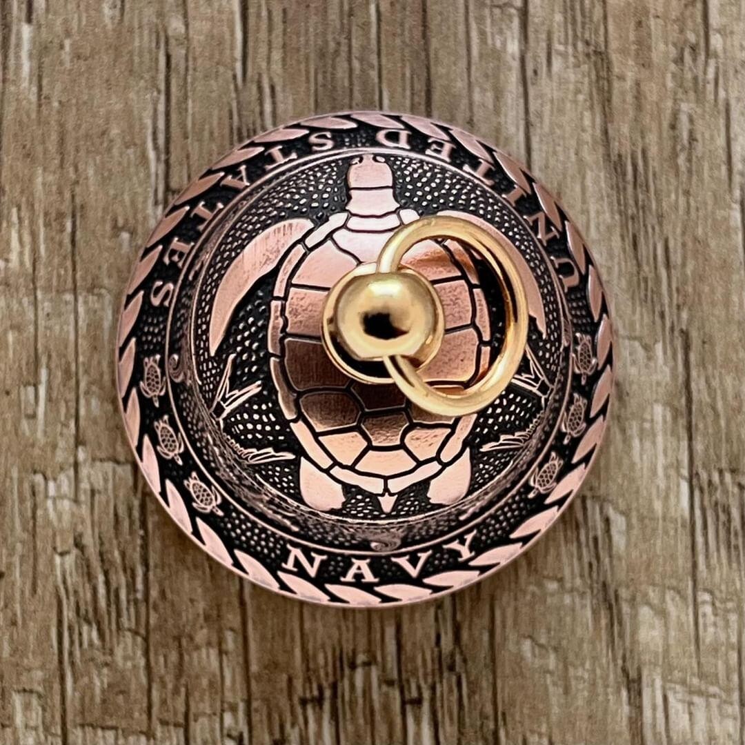 US NAVY Shellback Crossing the Line Copper Coin Biker Guardian Gremlin Bell