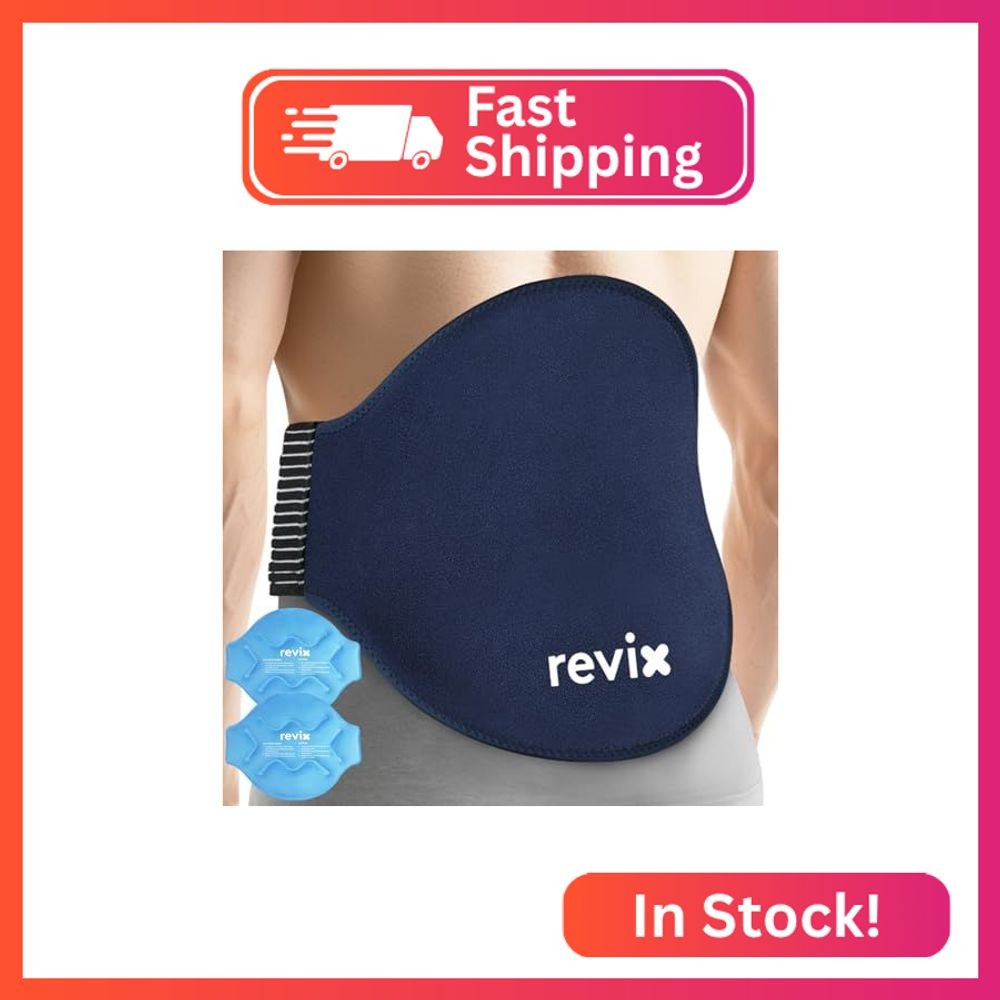 REVIX Extra Large Lower Back Ice Pack Wrap, 2 Pack Gel Wrap for Lumbar
