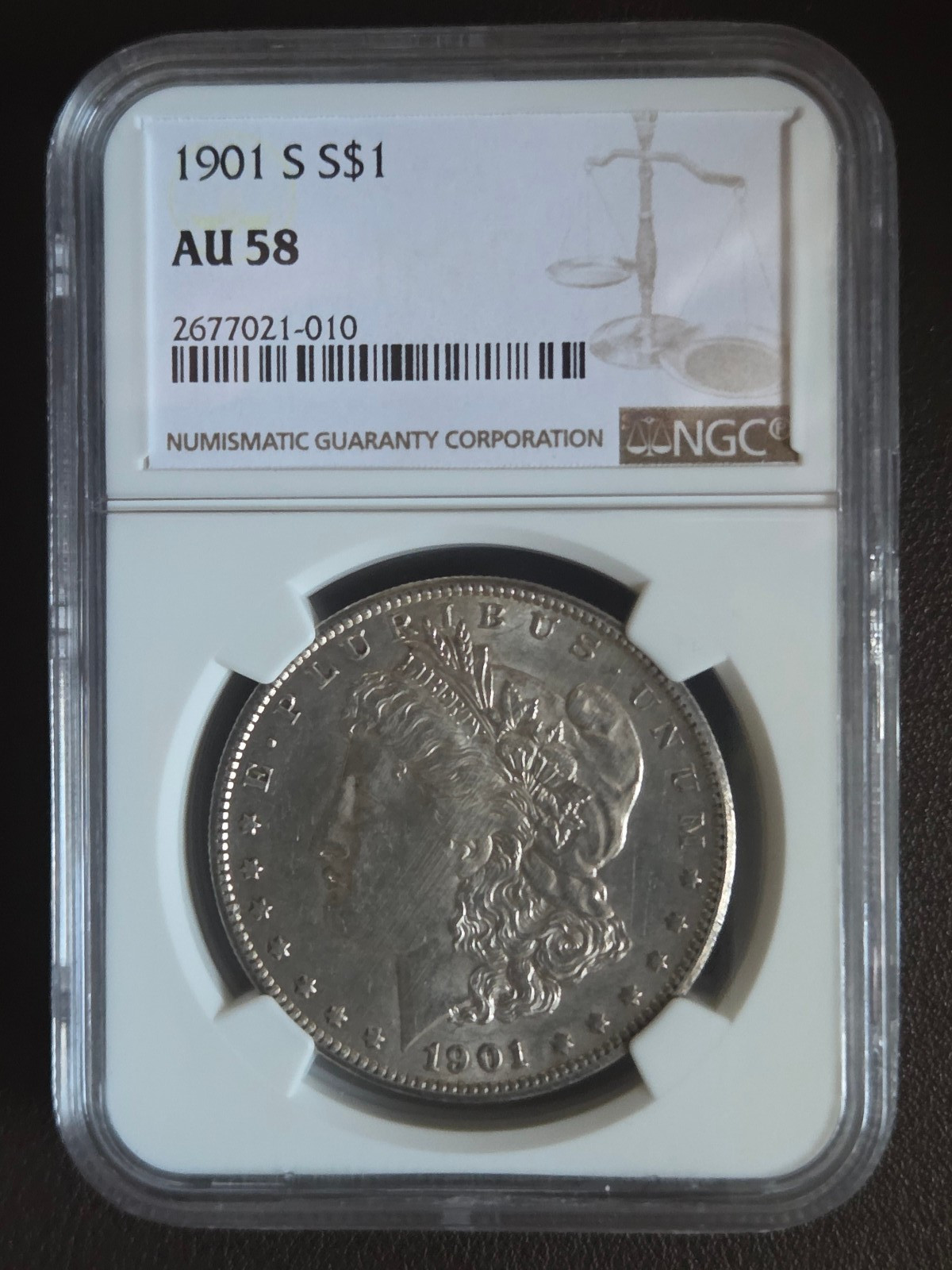 1901 S Morgan Silver Dollar NGC AU58