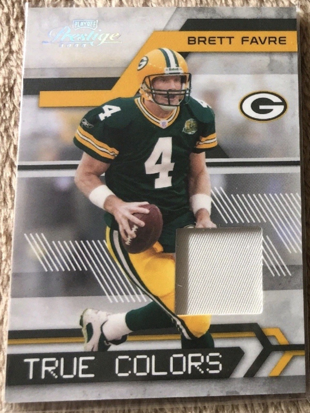 2008 Playoff Prestige True Colors Prime Jersey Brett Favre /25 Green Bay Packers