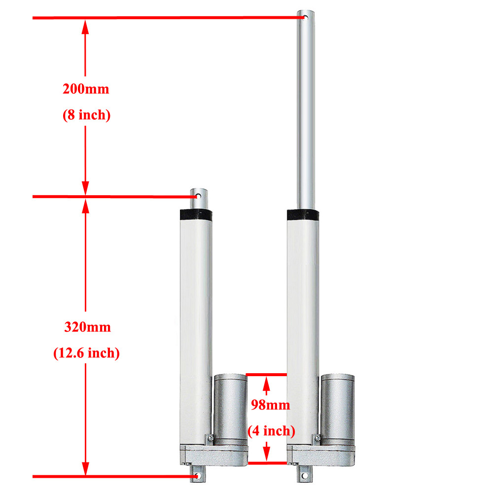 2PCS 12V Linear Actuators DC Motor +Forward Reverse Control Kits +Mount Brackets