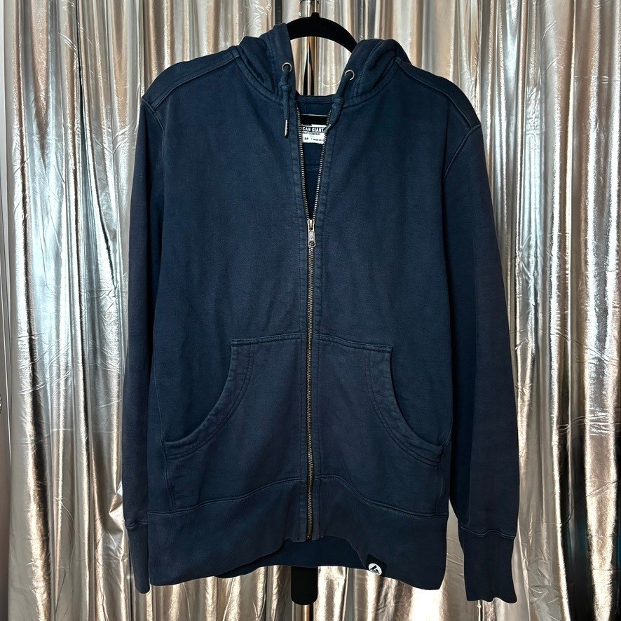 American Giant Navy Blue Classic Full Zip Hoodie